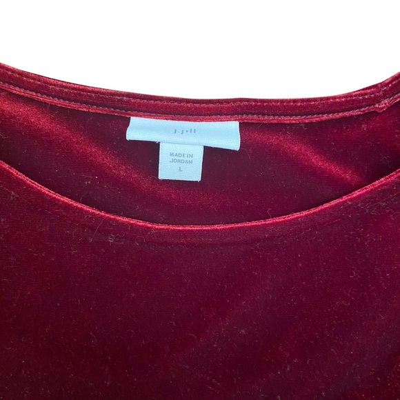 J. Jill Velvet Tunic Top Size L Deep Red/Burgundy Long Sleeve Party Cocktail Fun - Picture 7 of 12